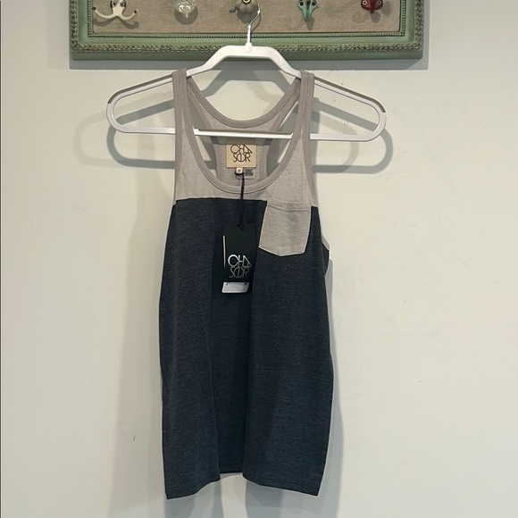 Chaser Two-Tone oasis Tank Top - Gray and Black women’s size medium new w/tag - Picture 1 of 5